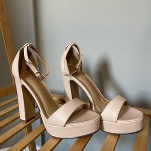 Nude color platform heels!